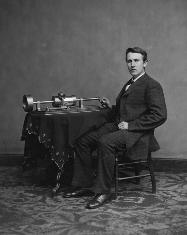 Thomas Edison With Phonograph
