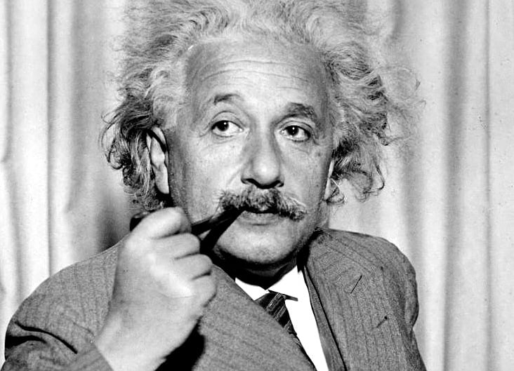 Albert Einstein Smoking A Pipe