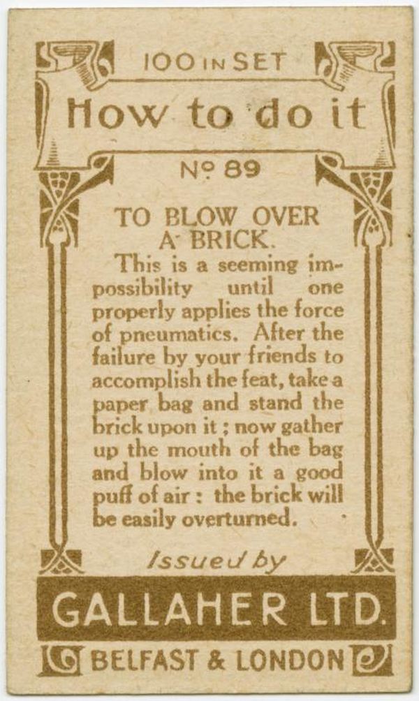 Blow Over A Brick Back