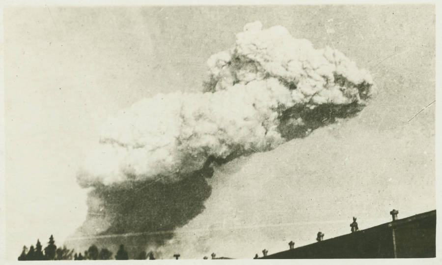 Smoke Cloud Above The Halifax Explosion