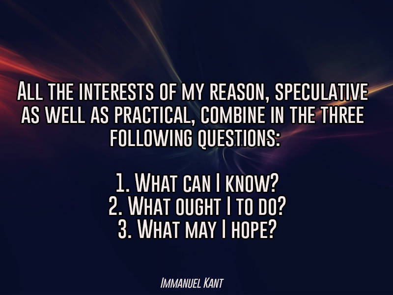 Immanuel Kant Question