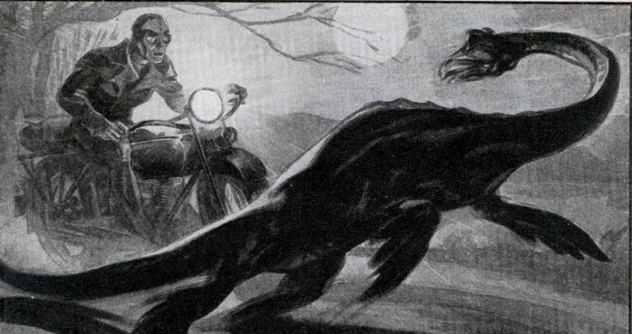 Drawing of loch ness monster encounter