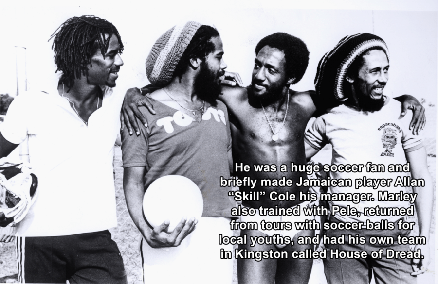 Bob Marley Holding Soccer Ball