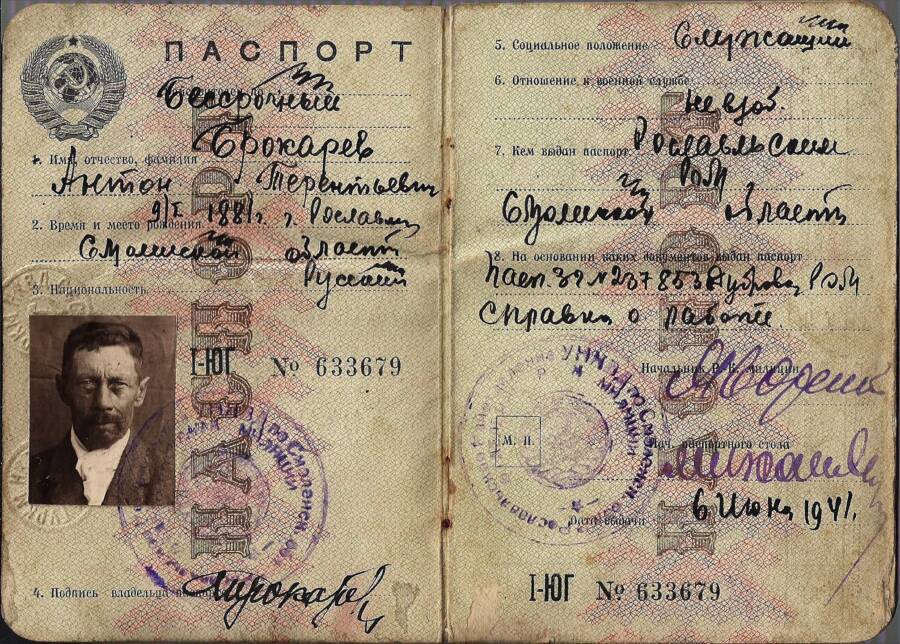 Internal Soviet Passport
