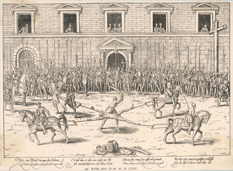 Man Being Hanged Drawn And Quartered