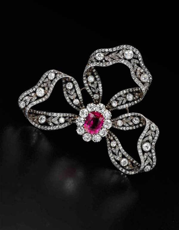 Ruby Diamond Brooch