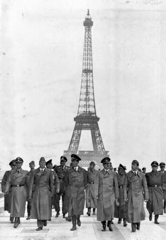 Adolf Hitler In Front Of The Eiffel Tower