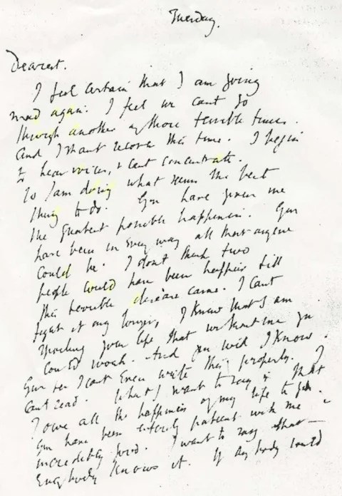 Virginia Woolf&rsquo;s Suicide Letter