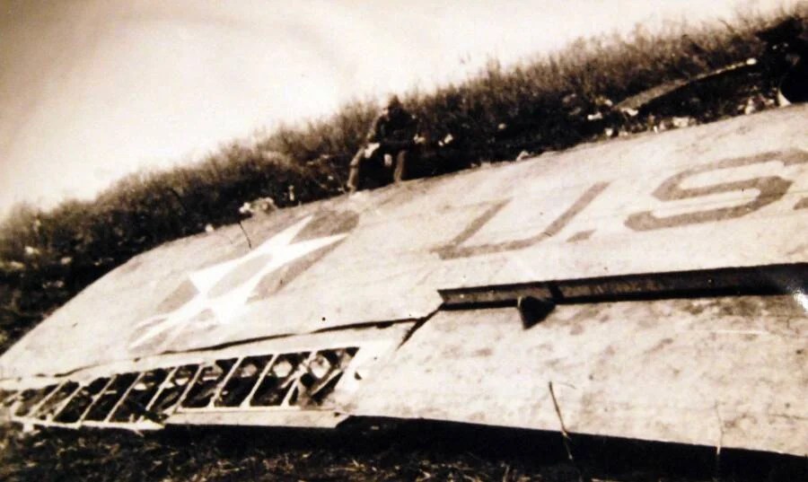 Doolittle Sitting Crashed Bomber