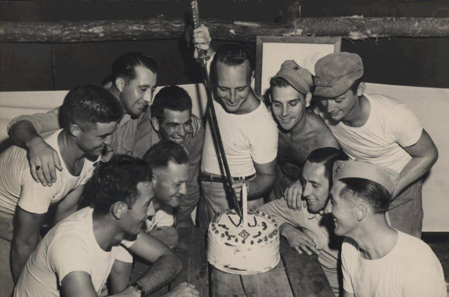 Vj Day Cake And Samurai Sword