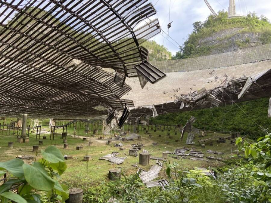 Broken Telescope Dish Of Arecibo Observatory