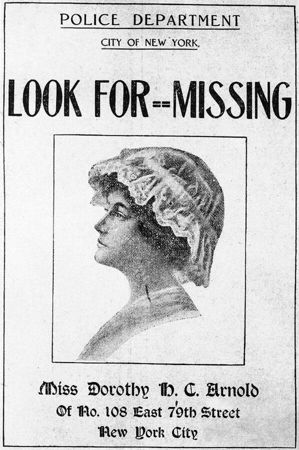 Dorothy Arnold Missing Persons Poster
