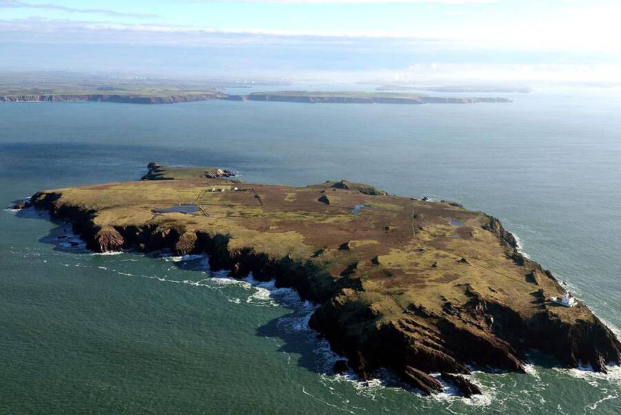 Skokholm Island Aerial View