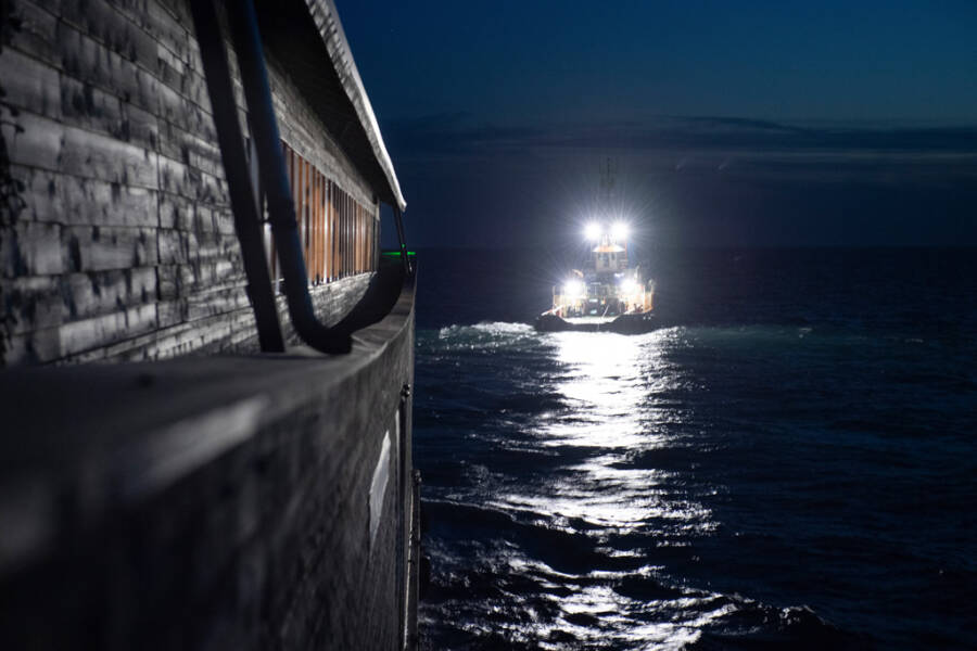 Ark Museum Being Towed