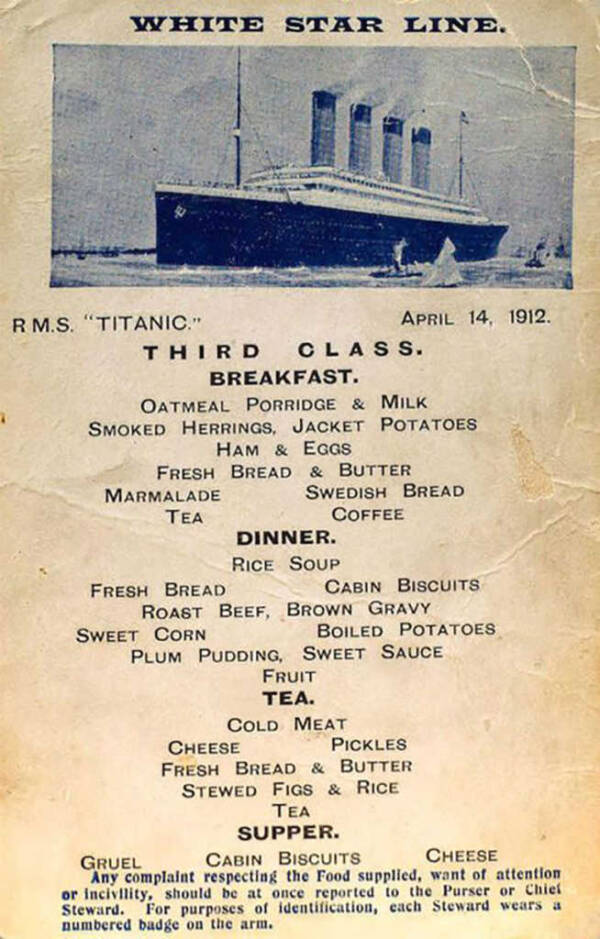 Titanic Menu