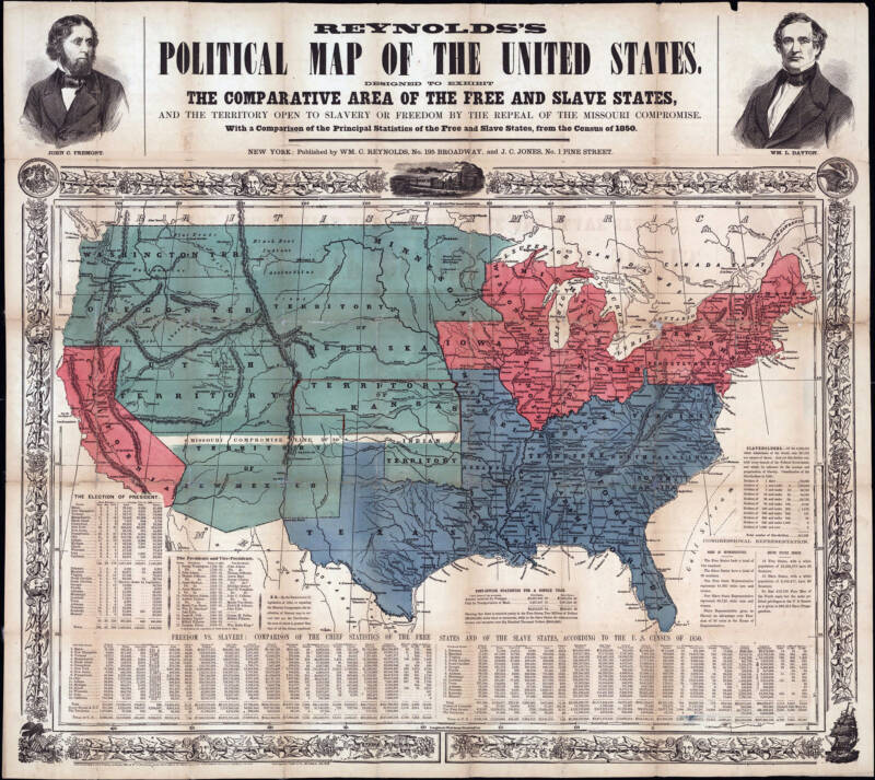Free And Slave States 1856