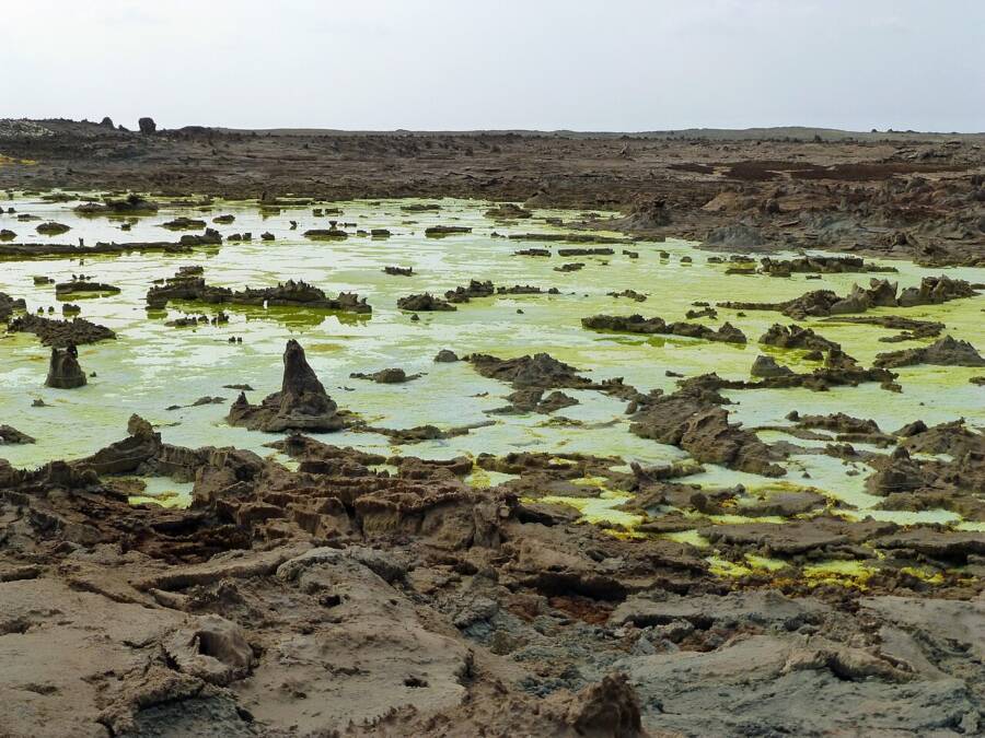 Green Pools Among Rocks