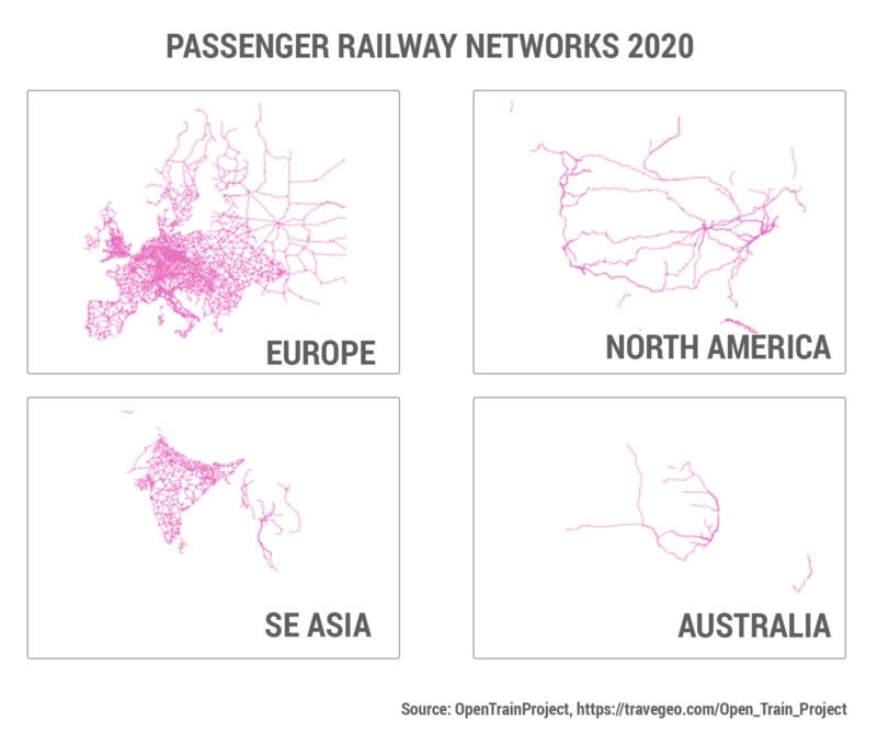 Passenger Train Maps Around The World