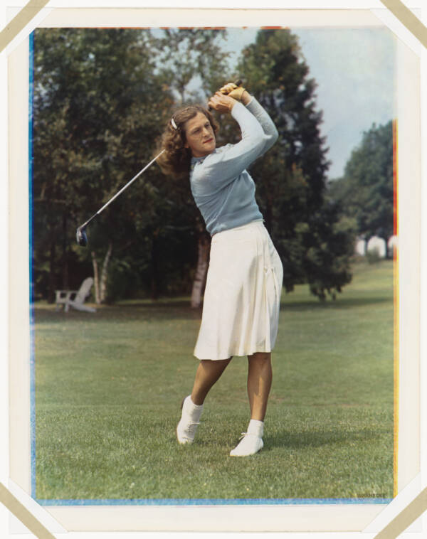 Babe Didrikson Golfing