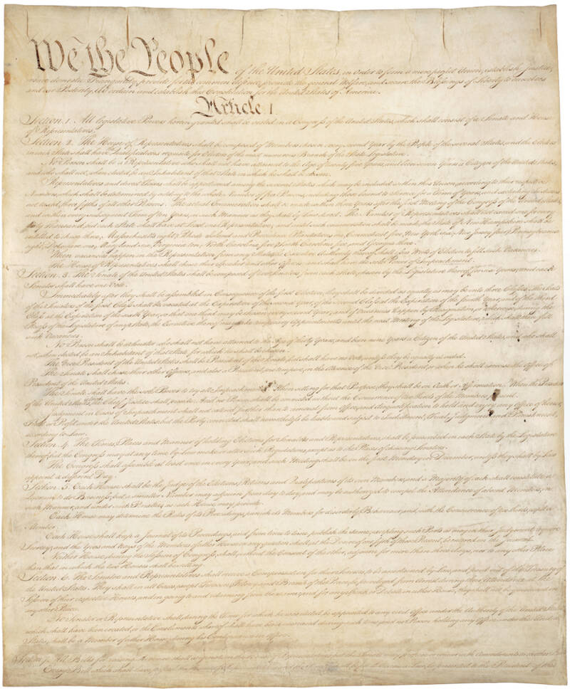 Original Copy Of The American Constitution