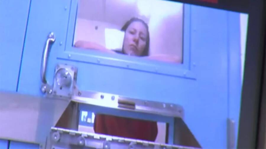 Taylor Schabusiness In Prison Cell And Uniform