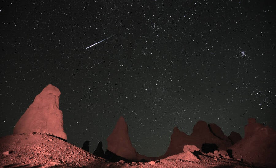 Meteor In Night Sky
