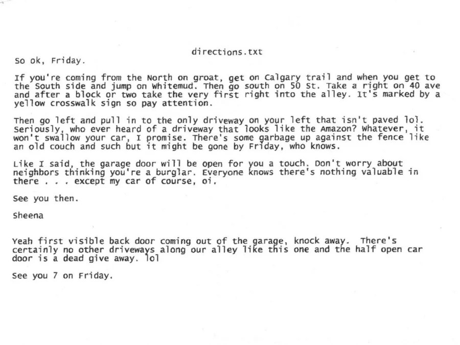 Message Sent By The Dexter Killer