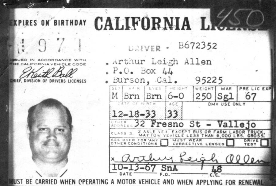 Arthur Leigh Allen&rsquo;s License