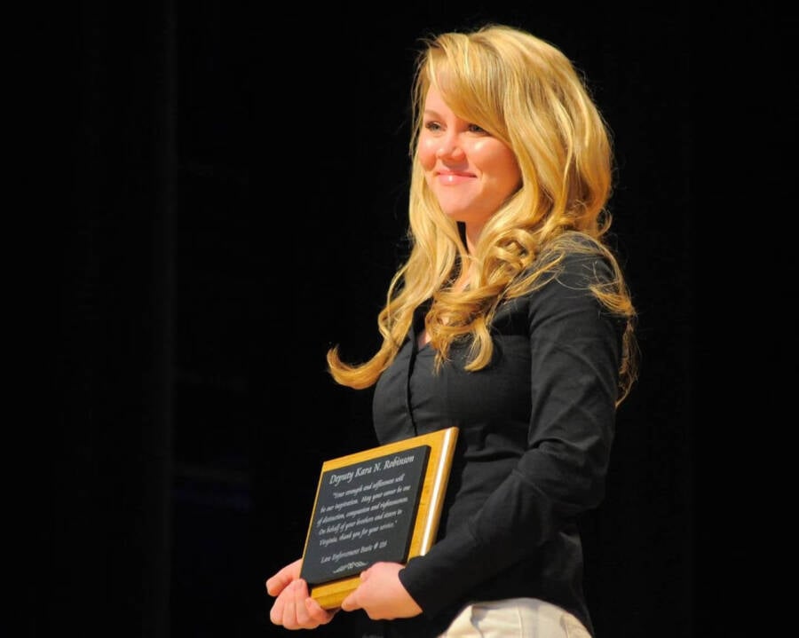 Kara Robinson Accepting An Award