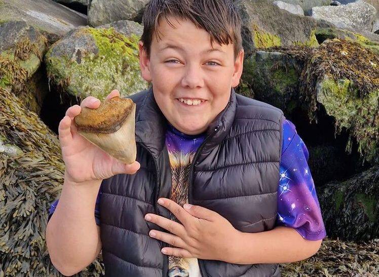Ben Evans With Megalodon Tooth