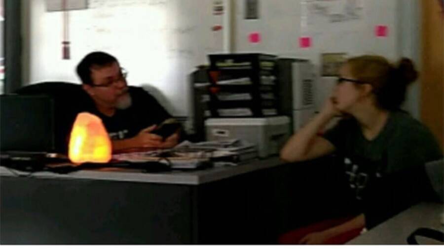 Tad Cummins And Elizabeth Thomas In Classroom
