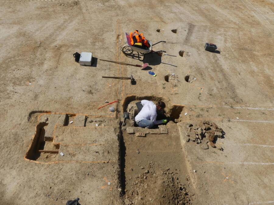 Archaeologist At The Savenay Excavation Site