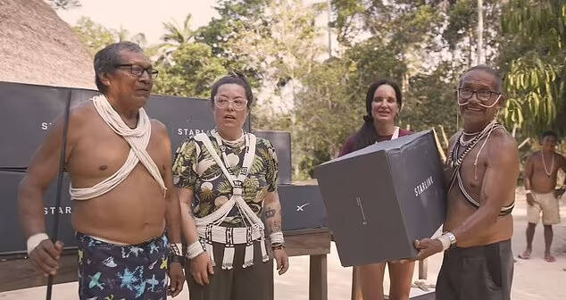 Marubo People With Starlink