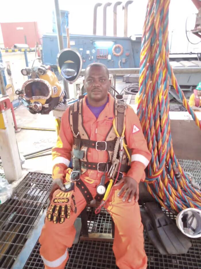 Harrison Okene Working As A Diver