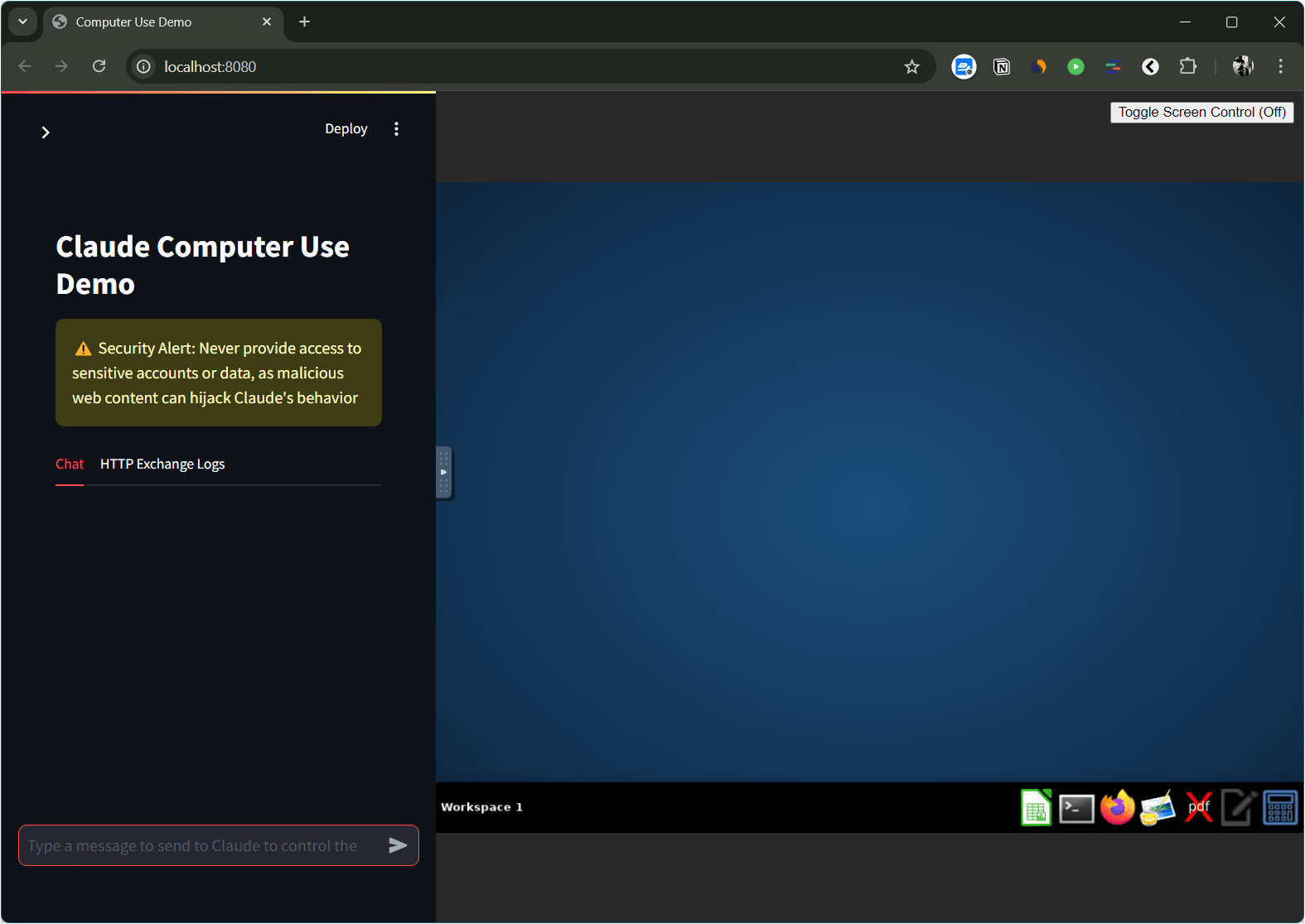 How to use Claude computer use demo tool