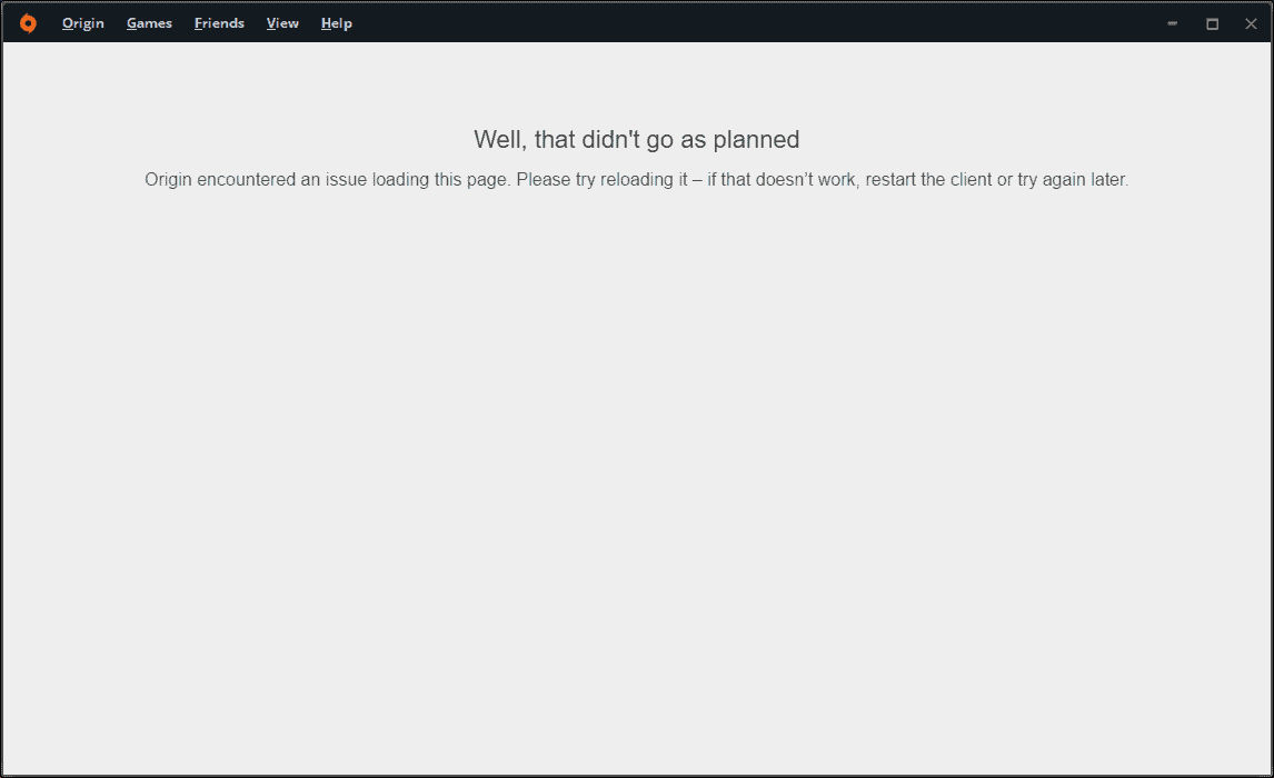 How to fix &ldquo;Origin encountered an issue loading this page&rdquo; error