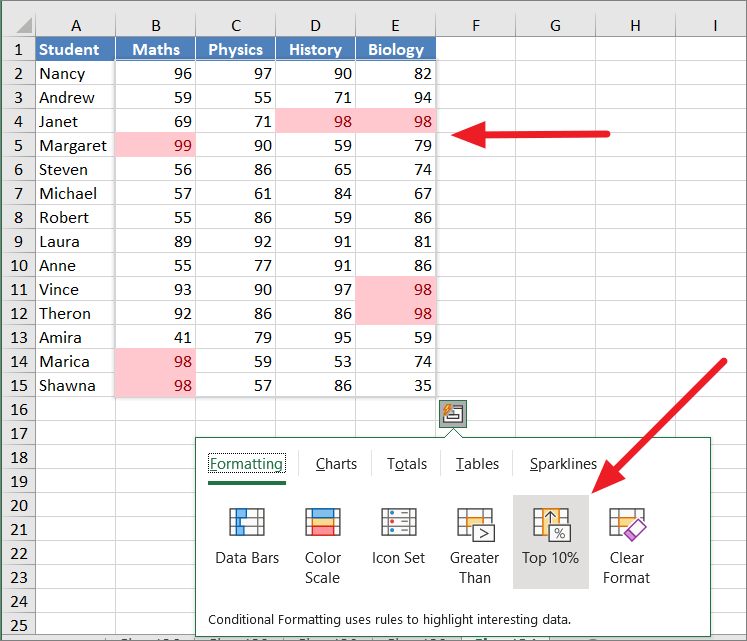 How to Use Quick Analysis Tool in Excel