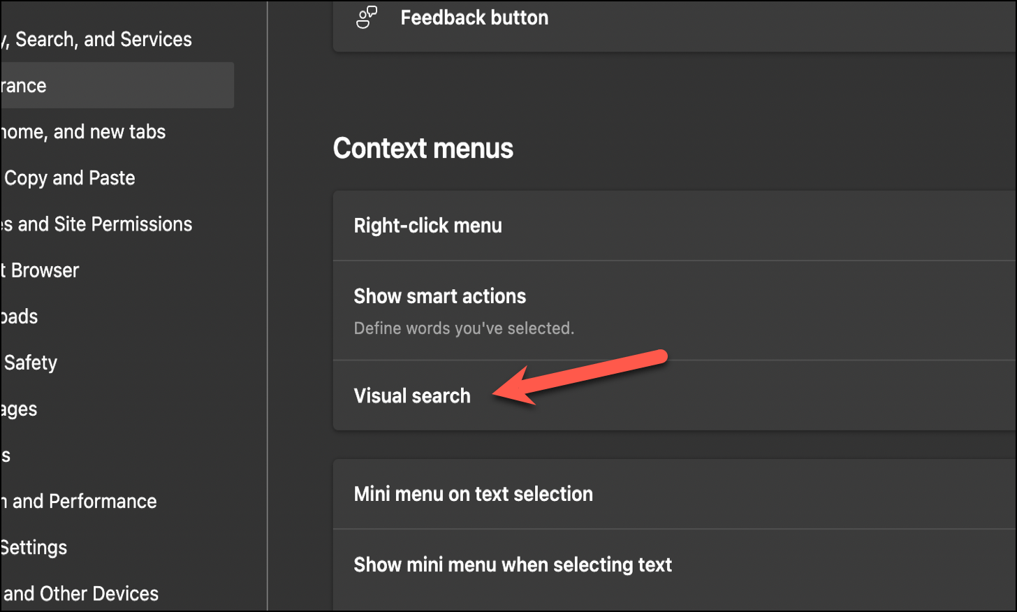 How to Disable Visual Image Search in Microsoft Edge