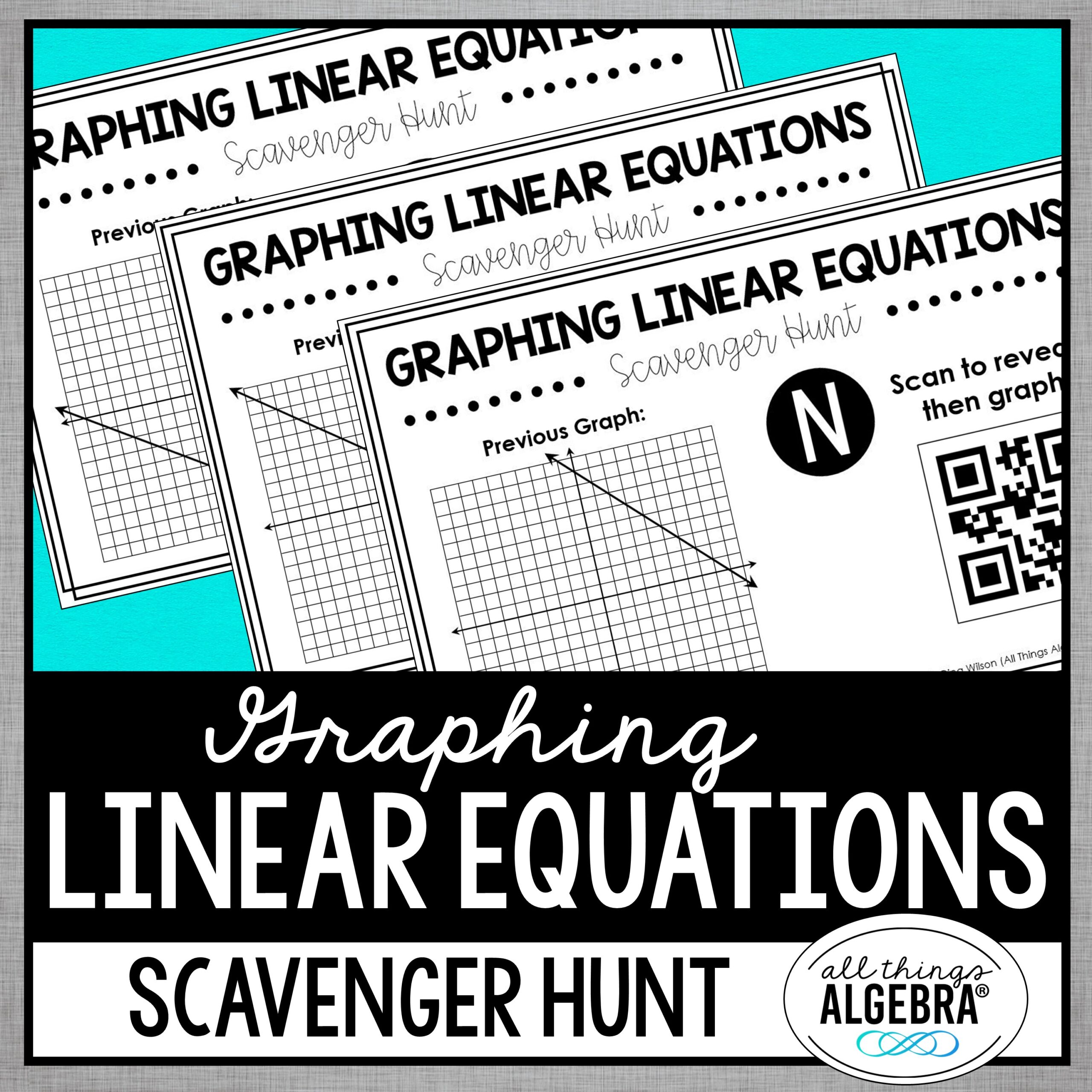 Graphing Linear Equations Scavenger Hunt All Things Algebra®