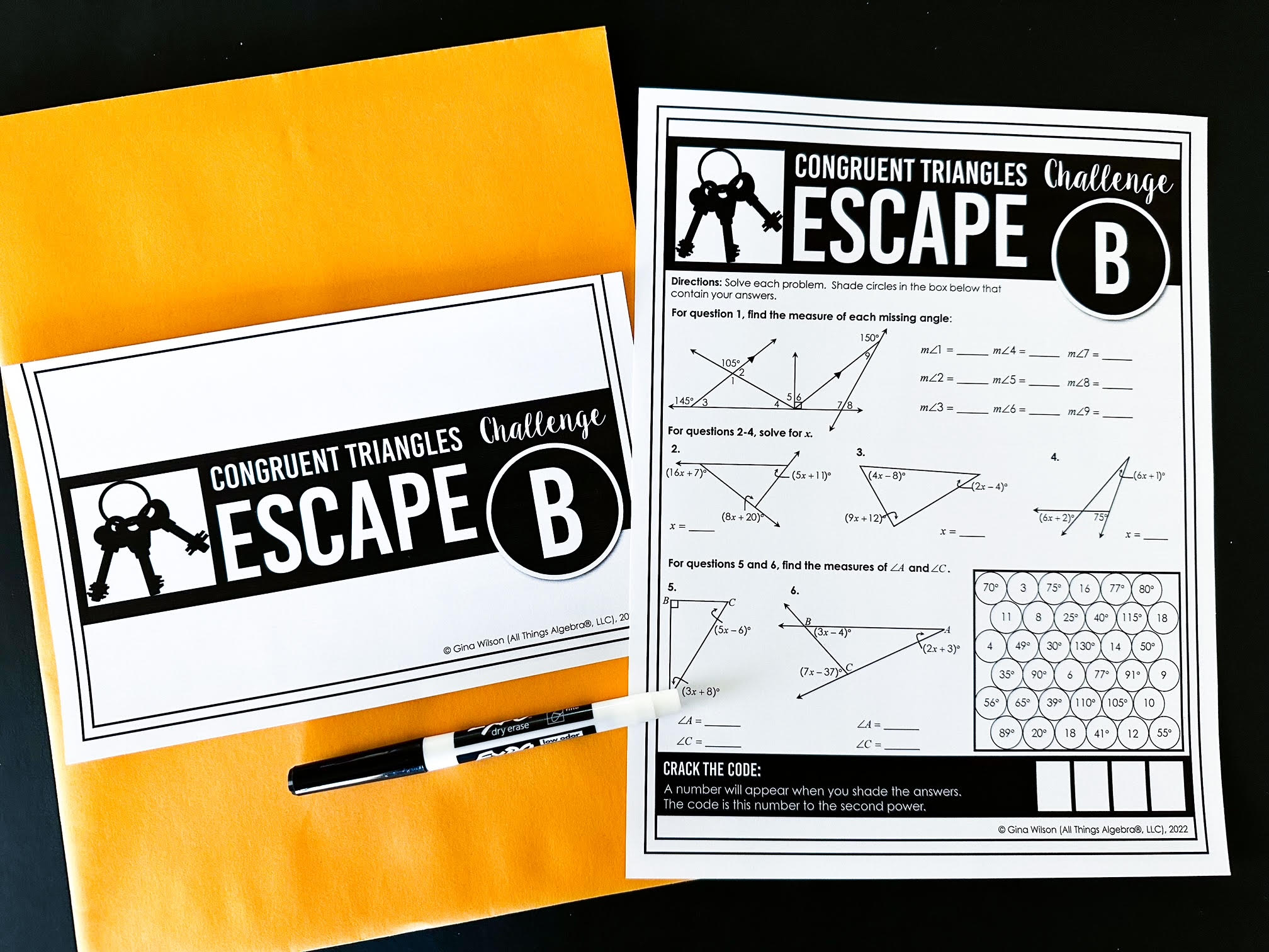 Congruent Triangles Review Escape Room Activity All Things Algebra®
