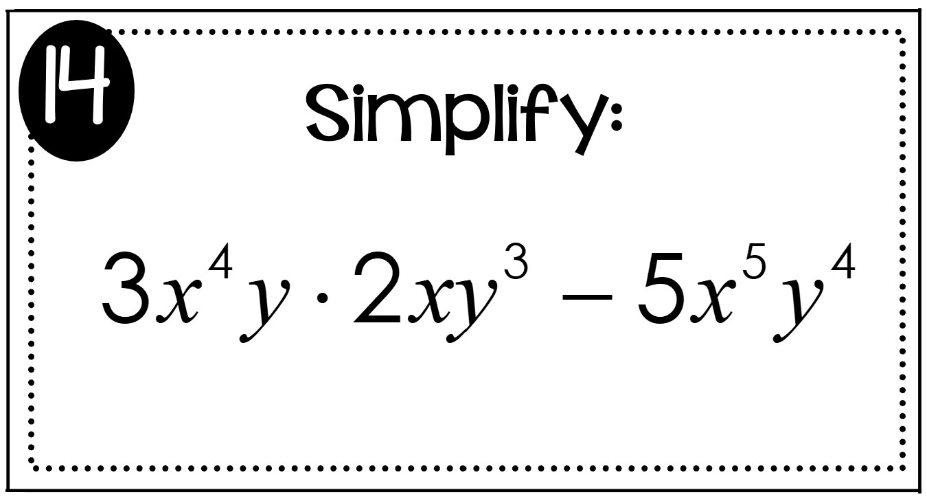 Exponent Rules (Positive Exponents Only) Triples Activity All Things