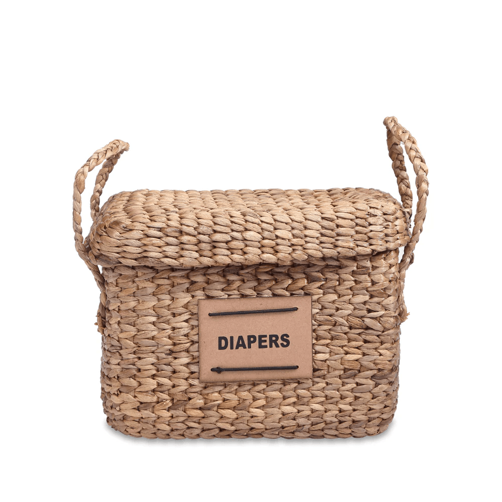 The Baby Trunk Diaper Bamboo Cane Basket Medium