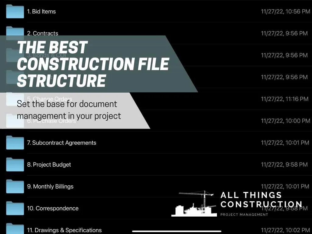 Construction Project Management Folder Template User Guide