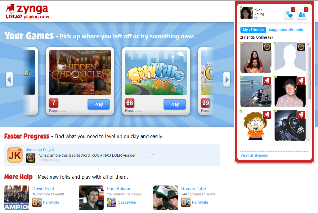 Zynga's "Project Z" Social Games on Its Own Site (Through Facebook