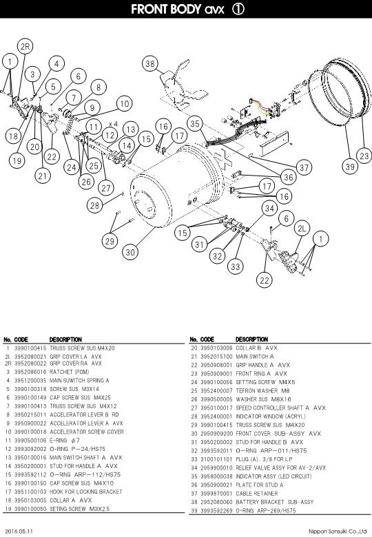 Apollo AVX Scooter Schematic 2016 EN All Things Diving