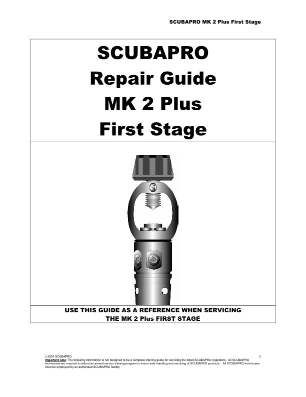Service and Maintenance Manuals Page 2 All Things Diving