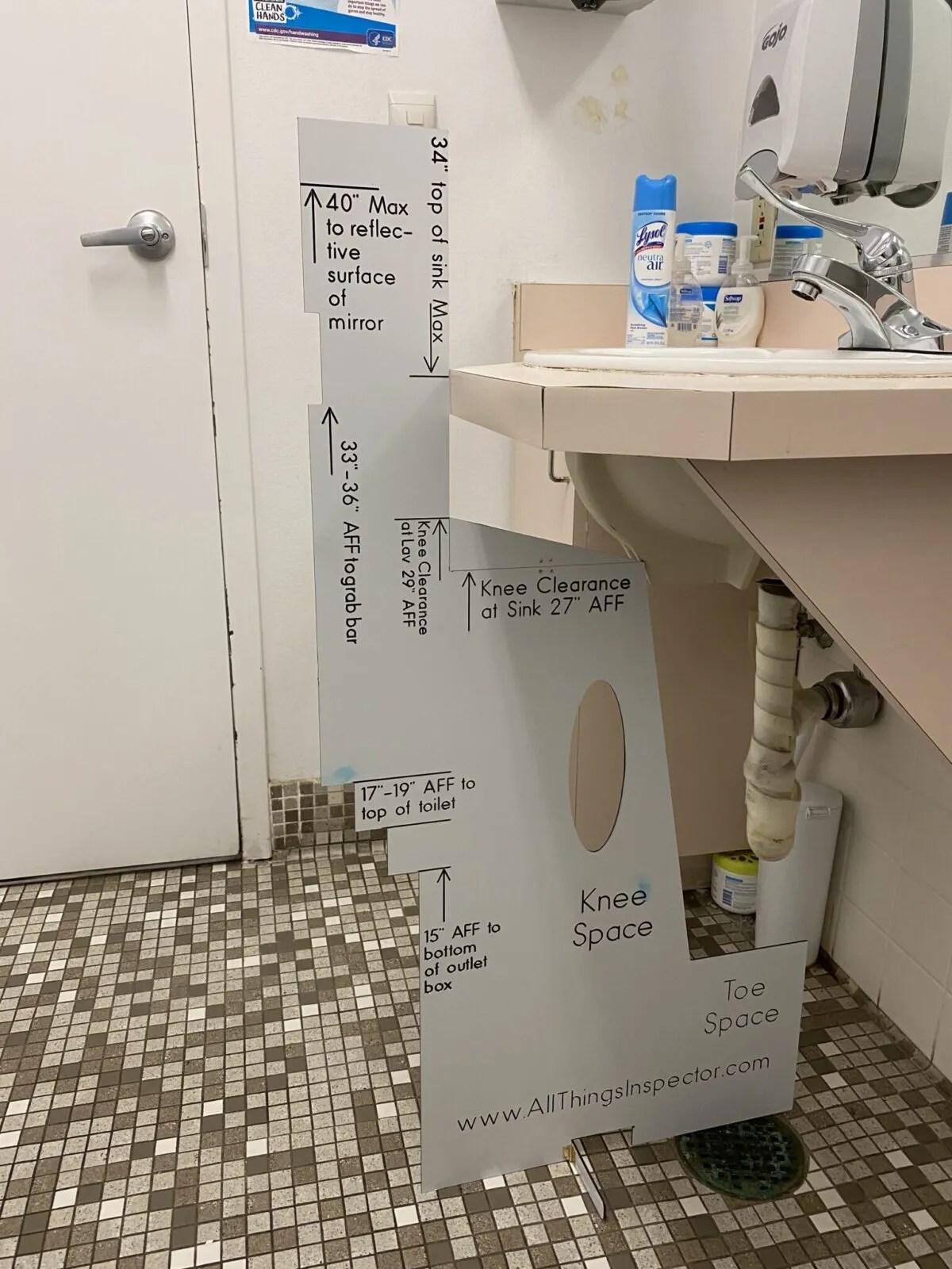 ADA Knee Clearance Template Save Time & Money All Things Inspector