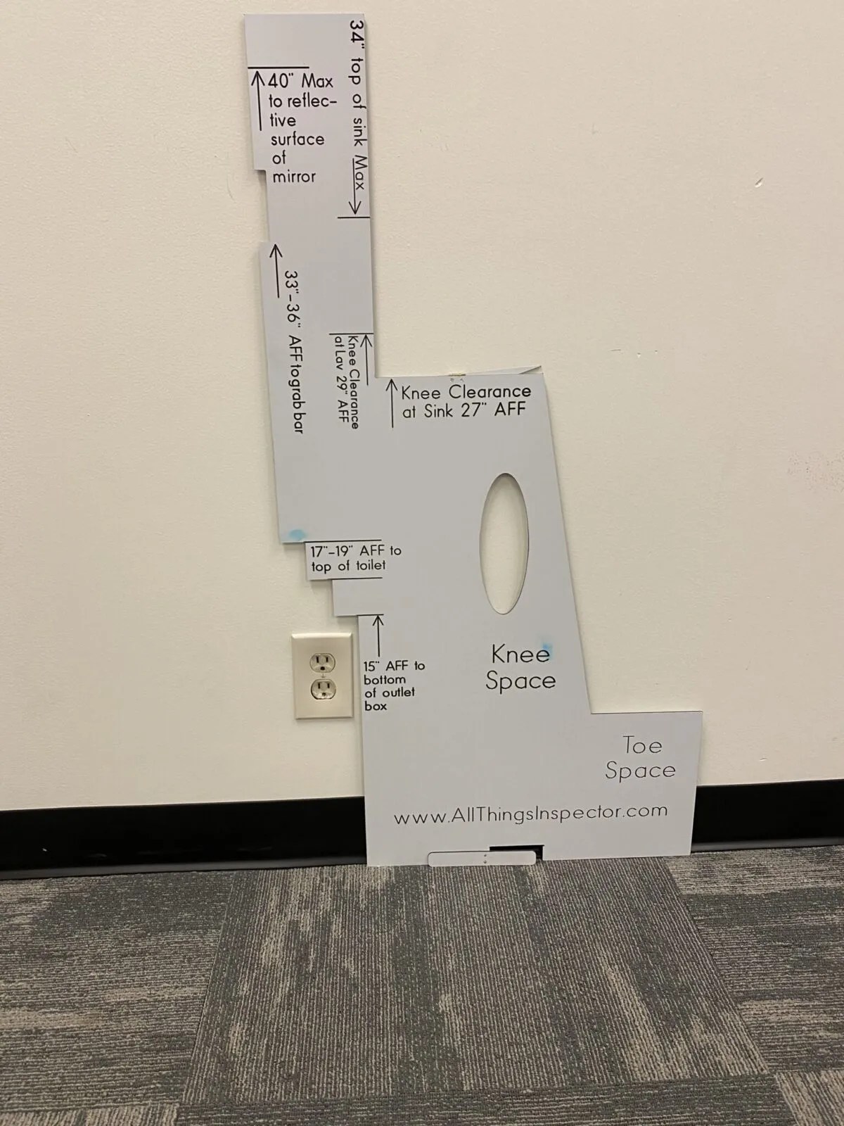 ADA Knee Clearance Template Save Time & Money All Things Inspector