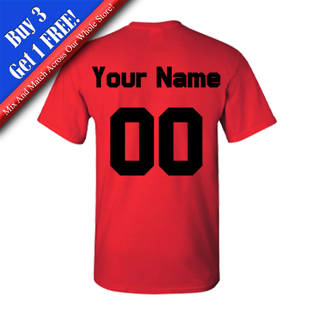 Personalised Men's Football TShirt, Various Sizes and Colours