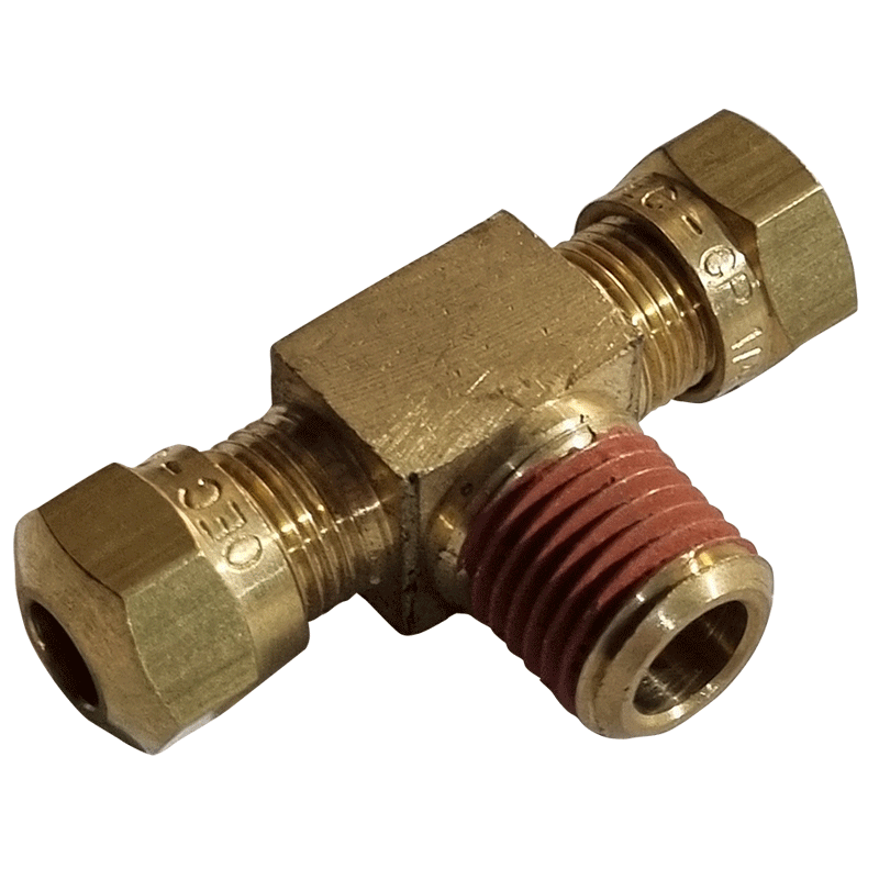 1/4 Hose x 1/4 NPTF Male Tee Compression Fitting NFP147244 All